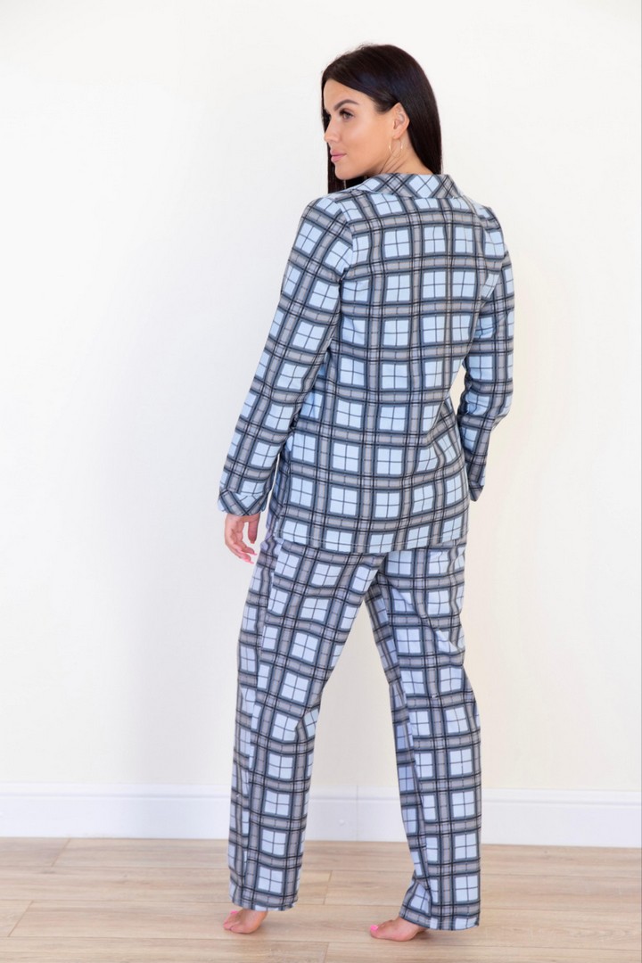 Фото товара 21598, теплая женская клетчатая пижама
